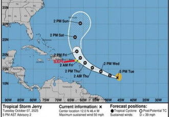 St. Maarten Under Tropical Storm Watch as Jerry Approaches.